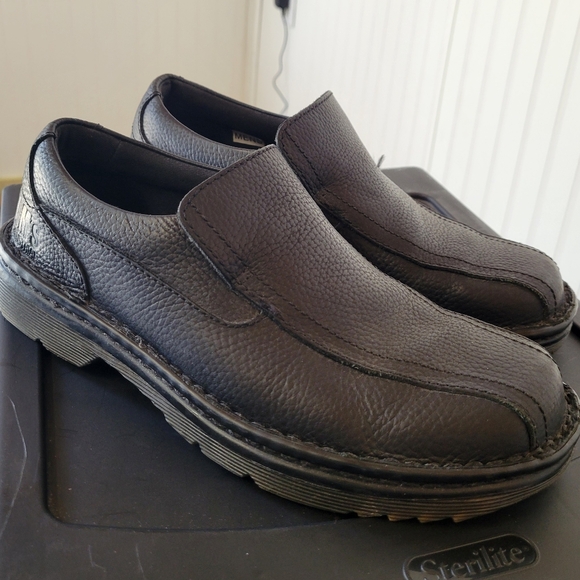 Dr. Martens Norfolk Black Leather Slip On Slip Resistant Shoes Men Sz 7 Ladies 8 - Picture 3 of 12